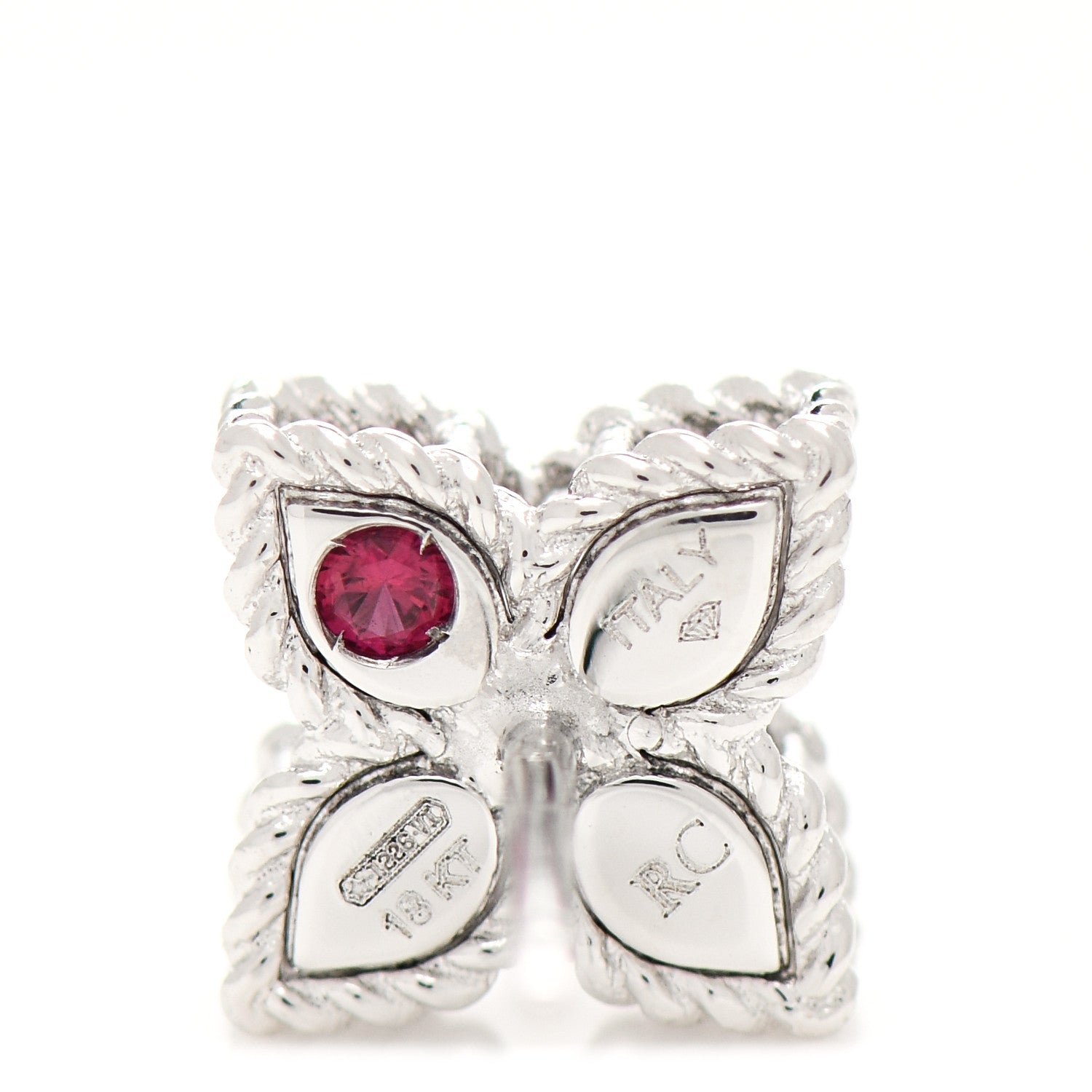 Roberto Coin 18K White Gold Diamond Princess Flower Small Stud Earrings 4 of 4