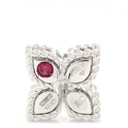 Roberto Coin 18K White Gold Diamond Princess Flower Small Stud Earrings 4 of 4