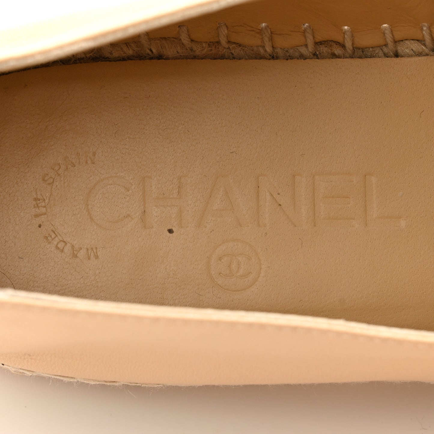 Lambskin CC Espadrilles 38 Beige Black