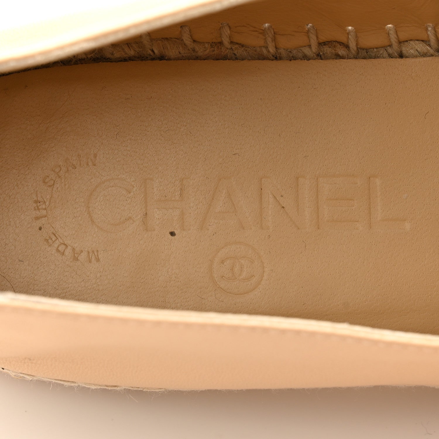 Chanel Lambskin CC Espadrilles 38 Beige Black 6 of 14
