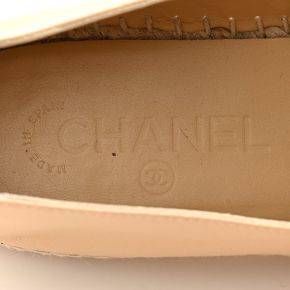 Chanel Lambskin CC Espadrilles 38 Beige Black 6 of 14
