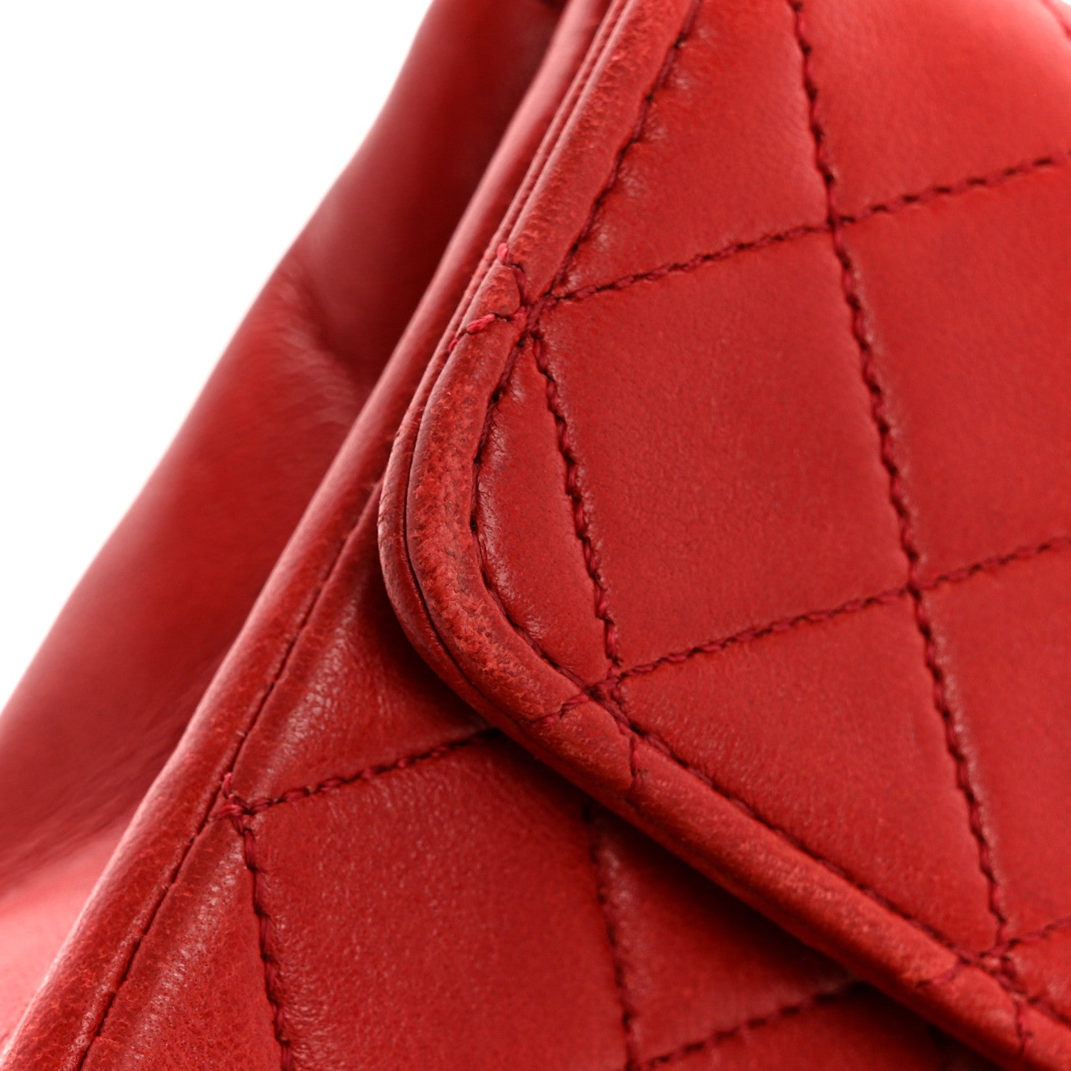 Chanel Lambskin Quilted Extra Mini Flap Red 14 of 15