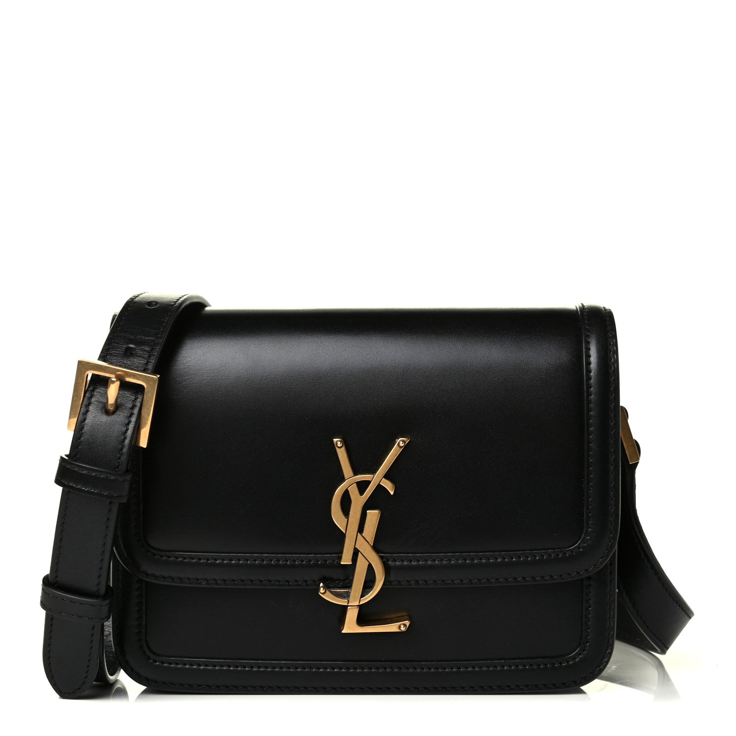 Saint Laurent Smooth Calfskin Small Solferino Satchel Black 1 of 5