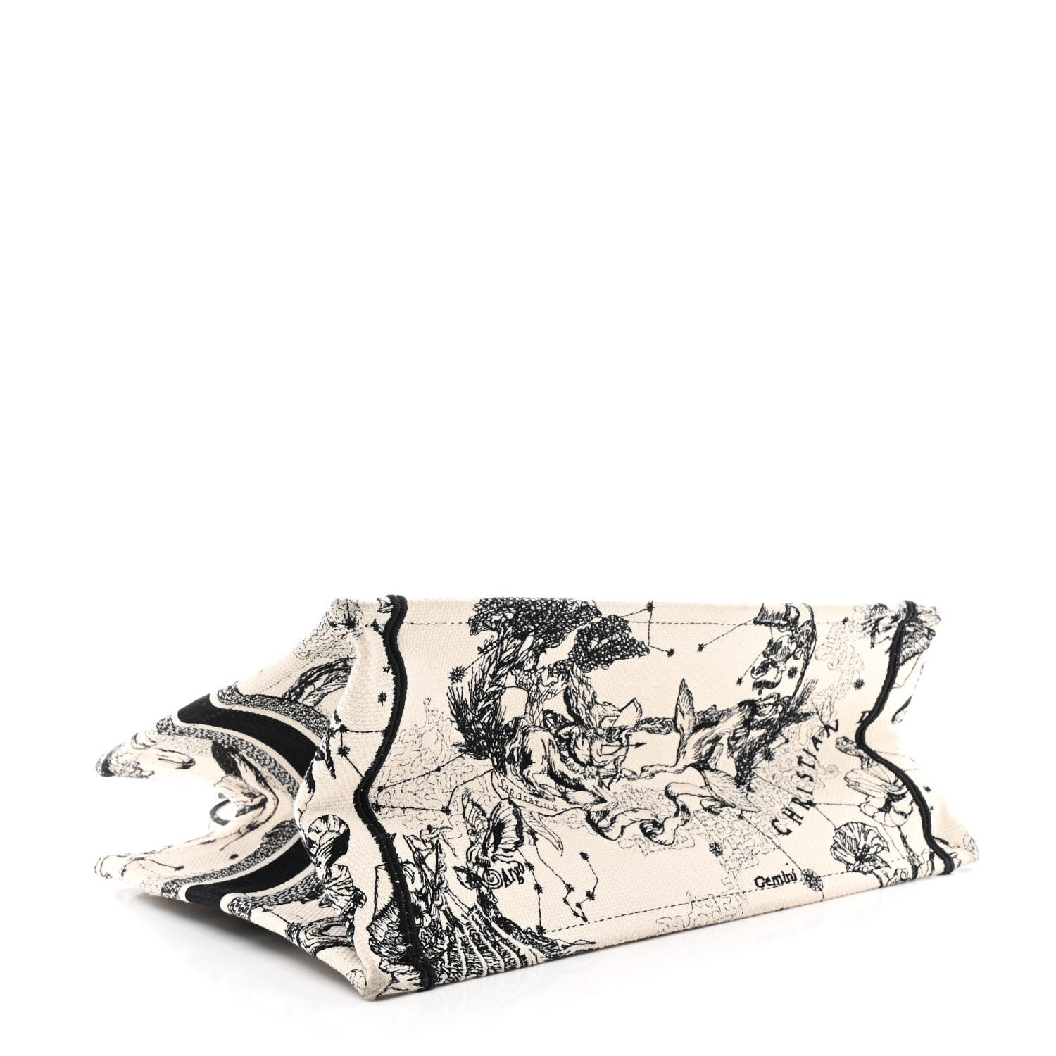 Christian Dior Canvas Zodiac Toile De Jouy Embroidered Medium Book Tote Latte 4 of 13