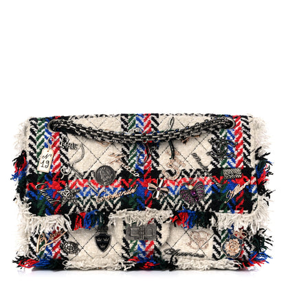 Chanel Tweed Quilted Embellished 2.55 Reissue 225 Flap White Multicolor 1 of 25