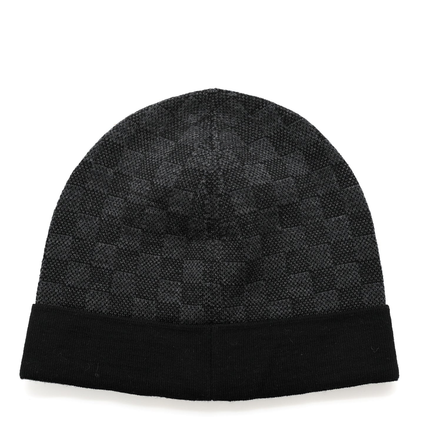 Wool Bonnet Petit Damier Graphite Beanie Hat