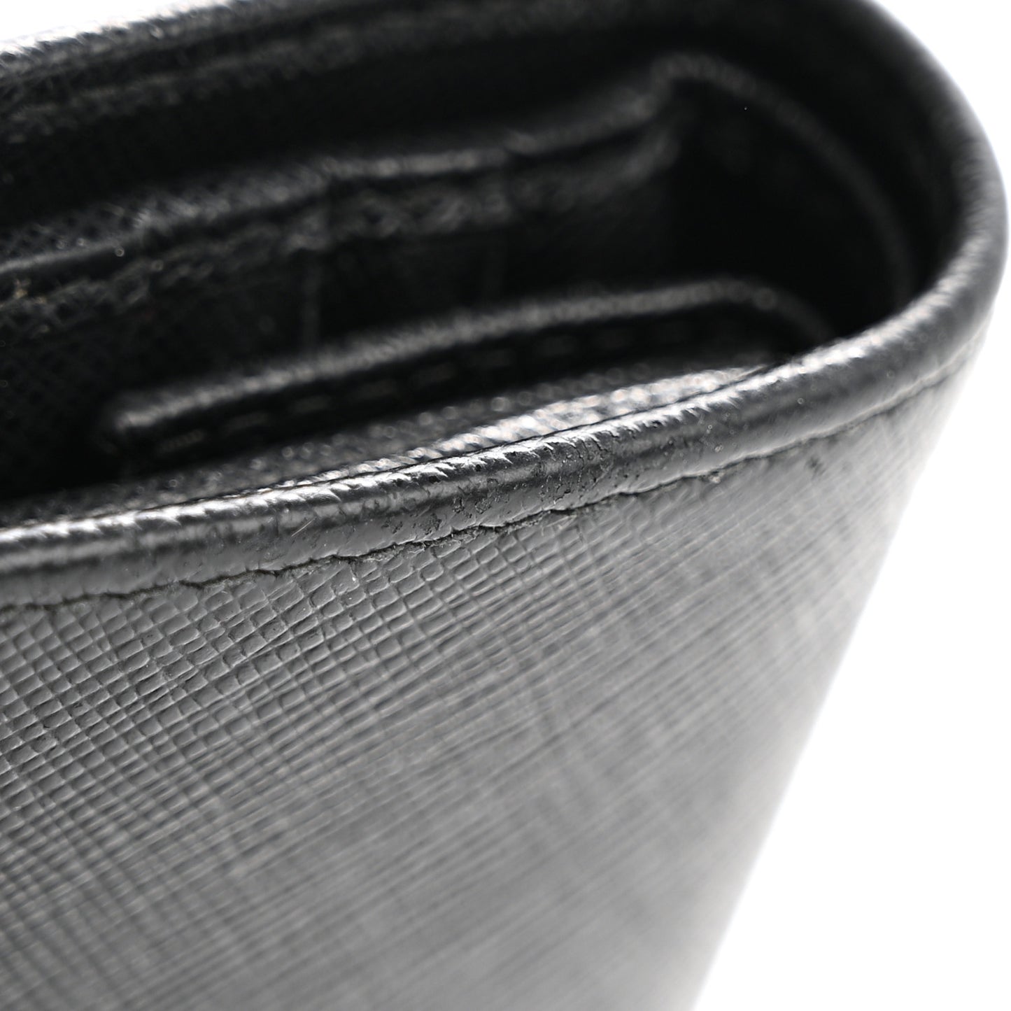 Saffiano Metal Bi-Fold Wallet Black