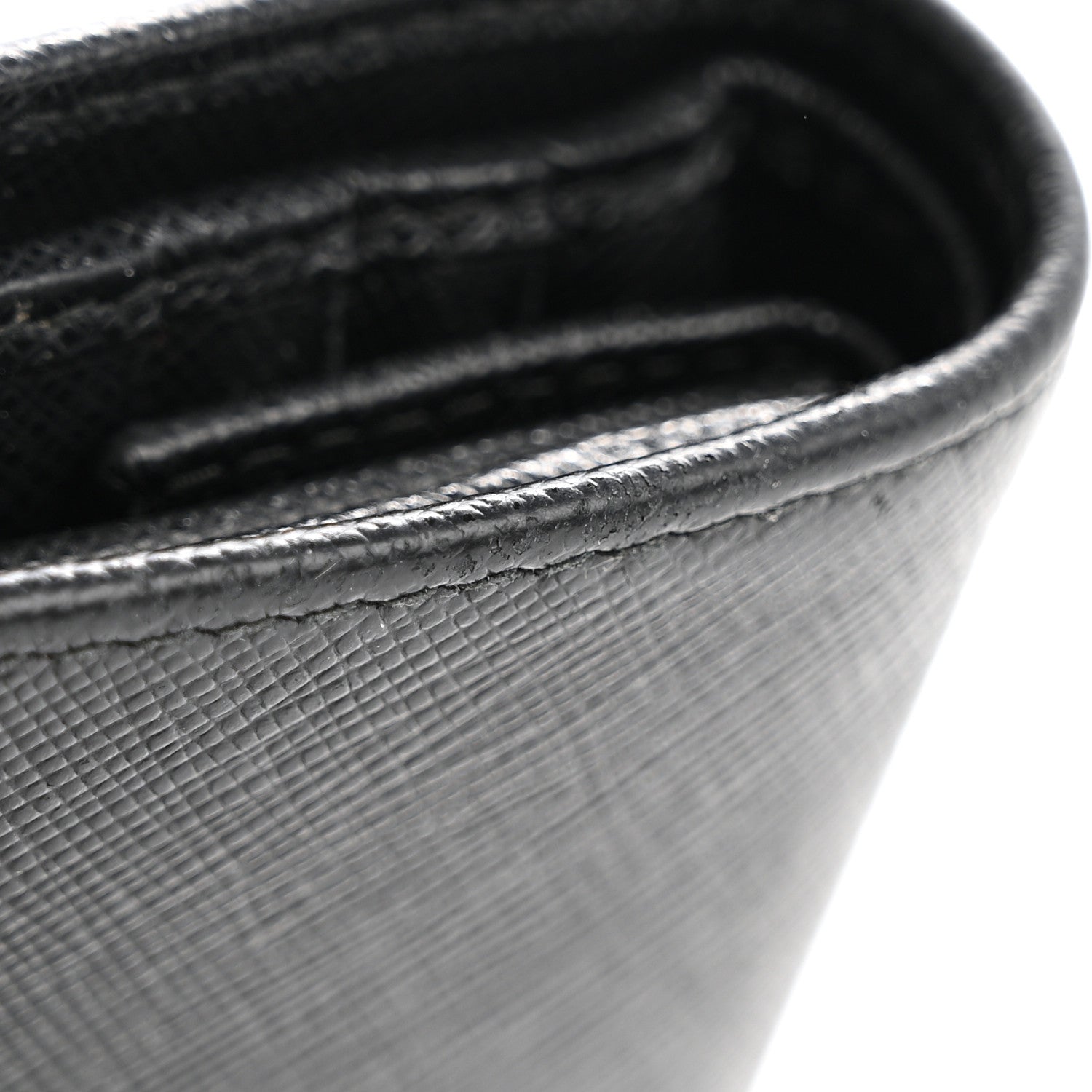 Prada Saffiano Metal Bi-Fold Wallet Black 9 of 9