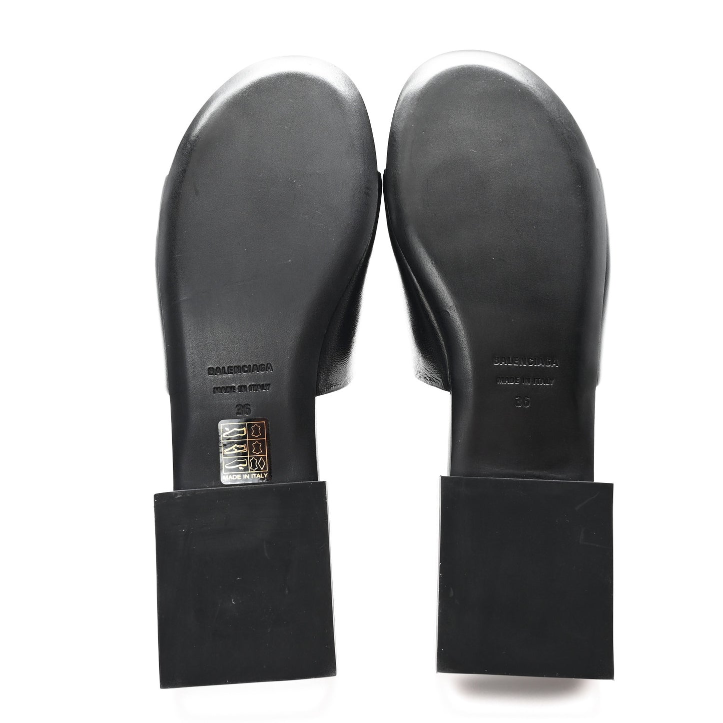 Nappa Soft Box Flat Sandals 36 Black White