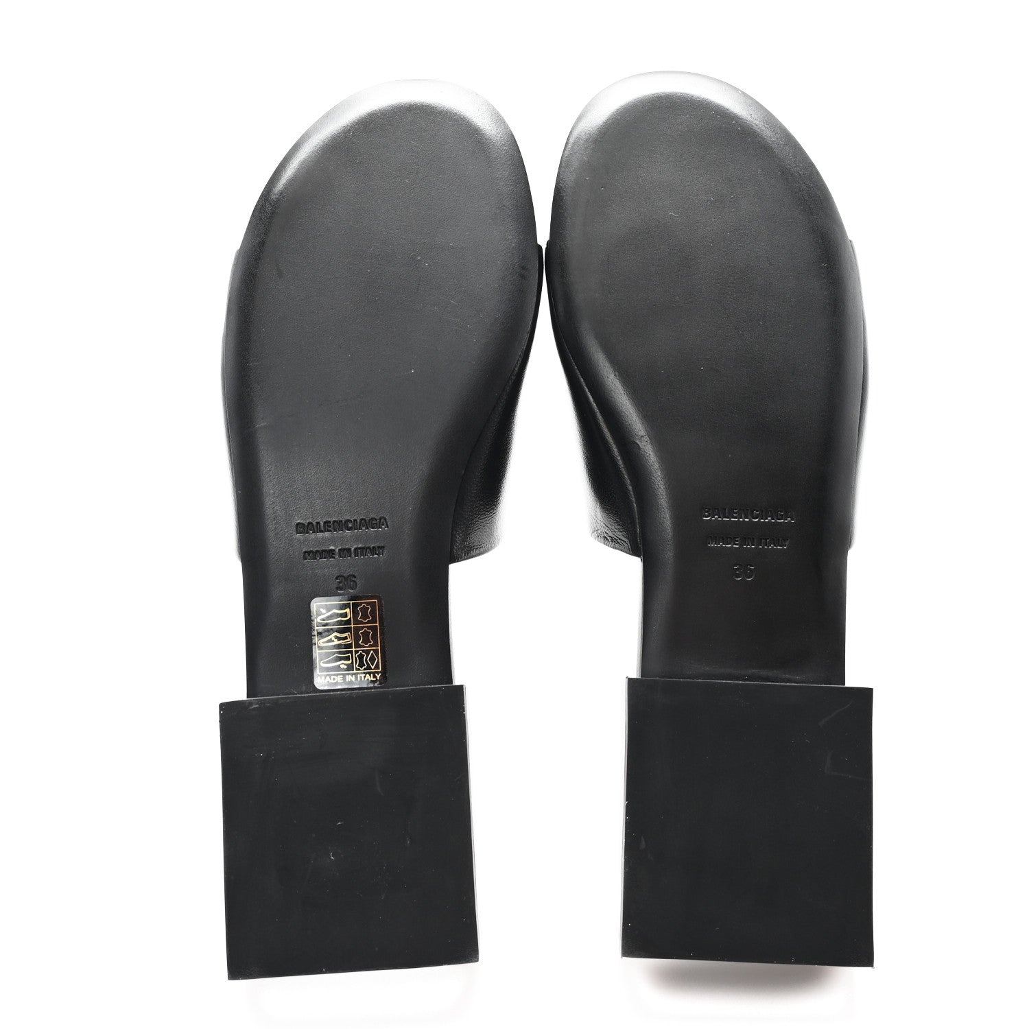 Balenciaga Nappa Soft Box Flat Sandals 36 Black White 6 of 10