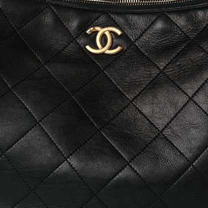 Chanel Lambskin Quilted Chain Around Hobo Black 7 of 9