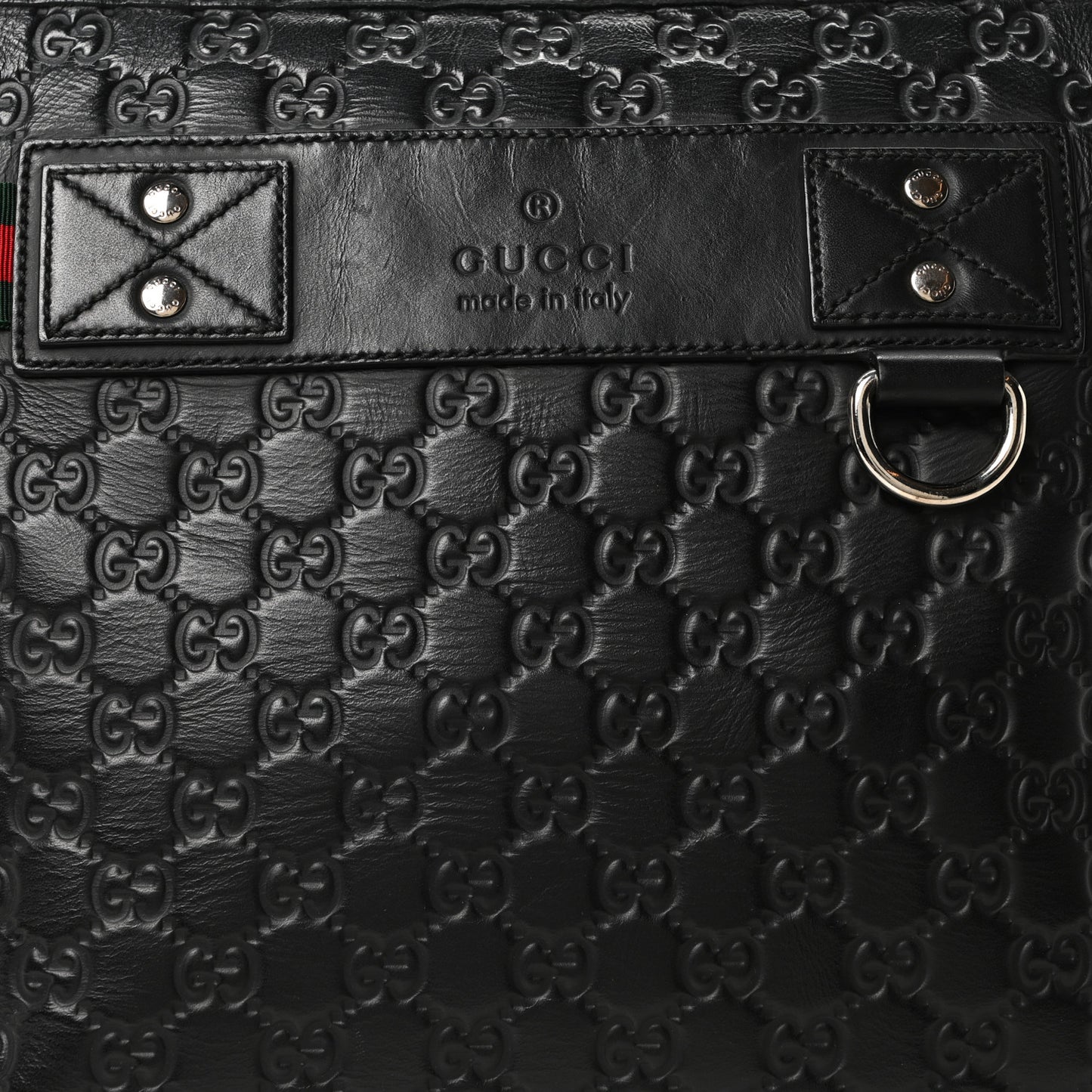 Guccissima Flat Messenger Bag Black