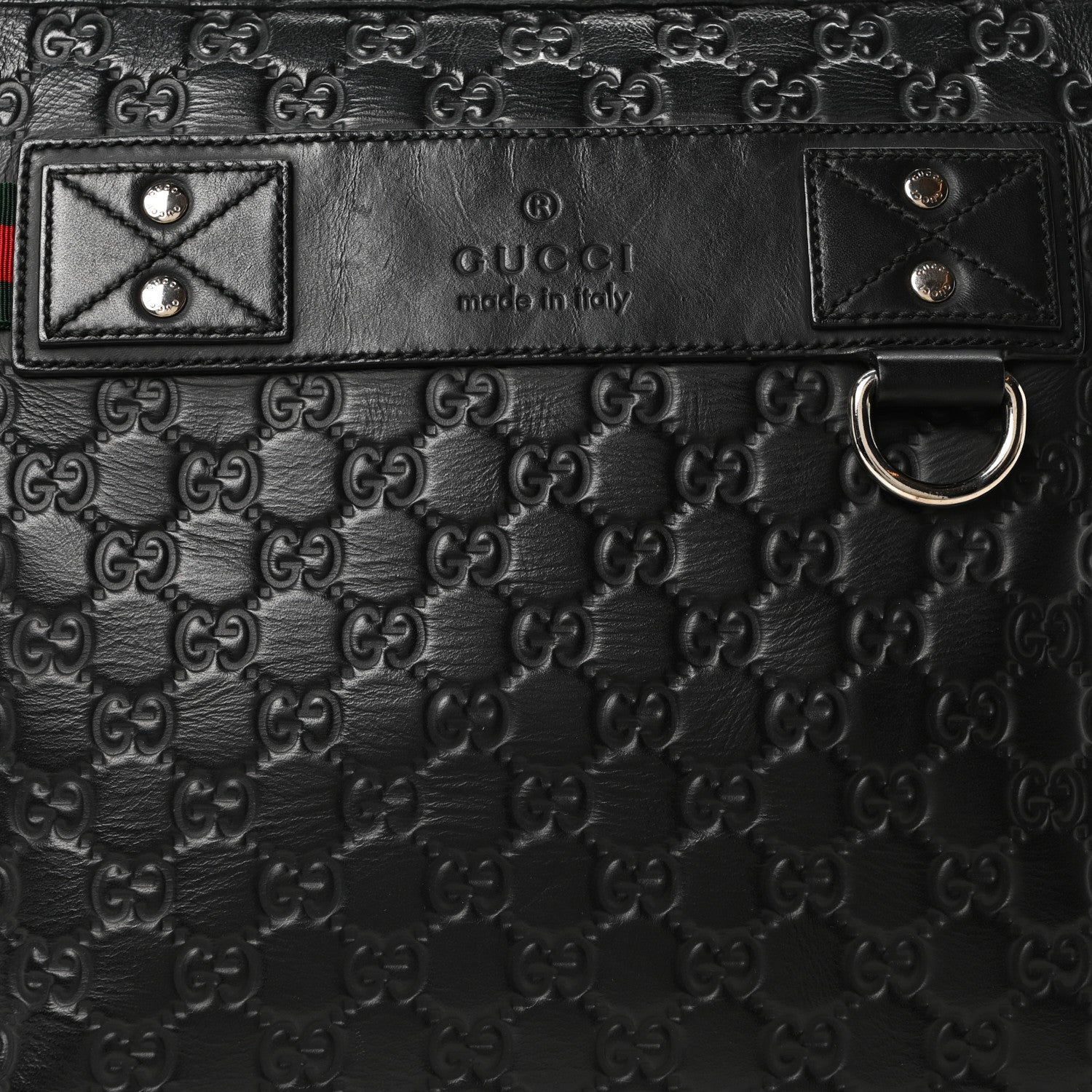 Gucci Guccissima Flat Messenger Bag Black 8 of 10