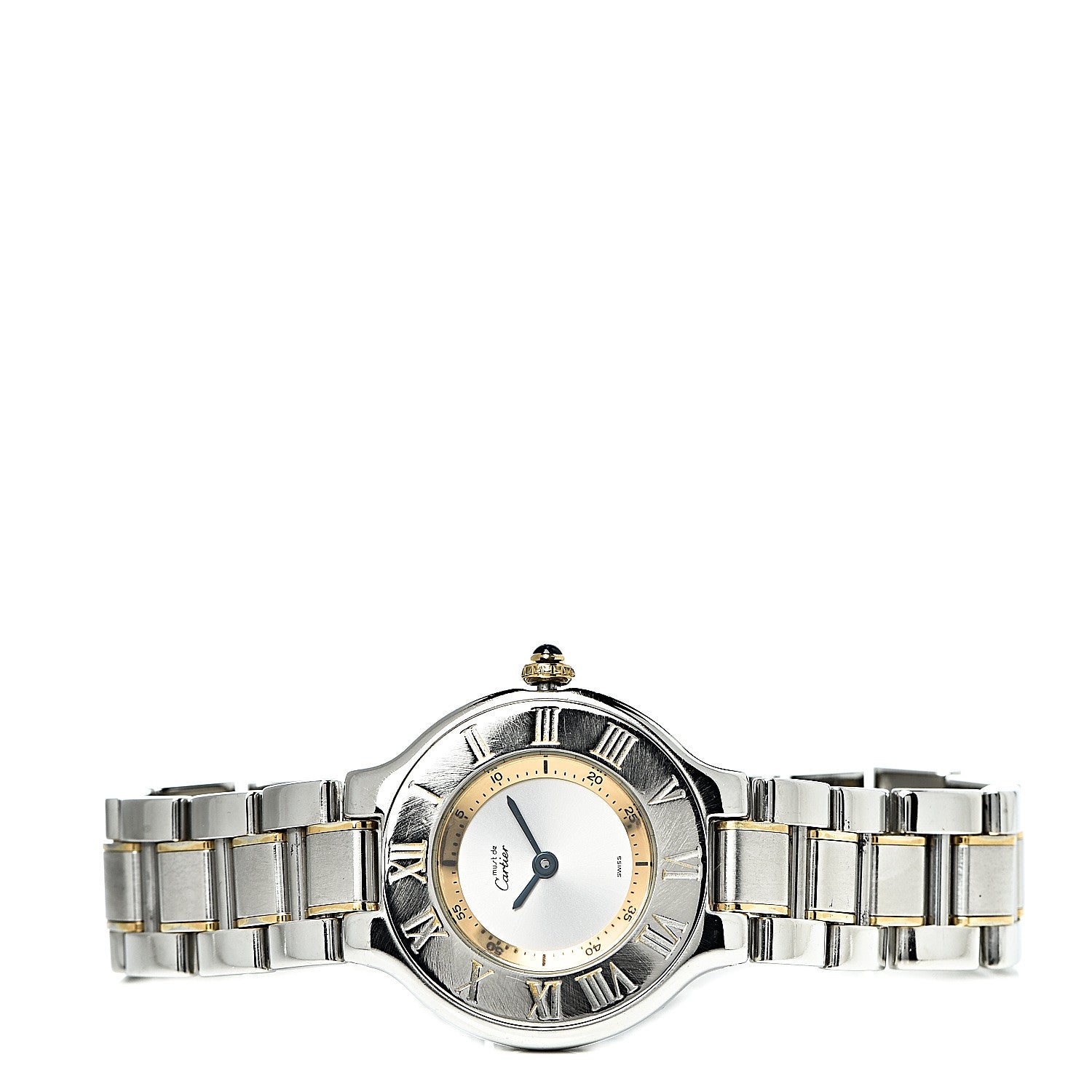 Cartier Stainless Steel 18K Yellow Gold 28mm Must De 21 Quartz Watch 3 of 9