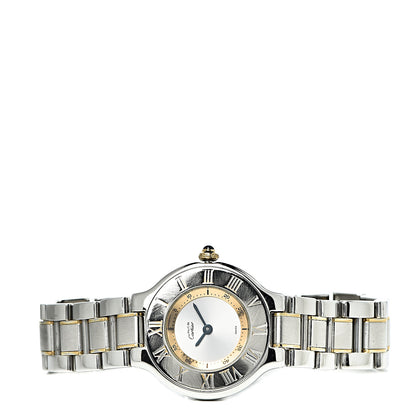 Cartier Stainless Steel 18K Yellow Gold 28mm Must De 21 Quartz Watch 3 of 9