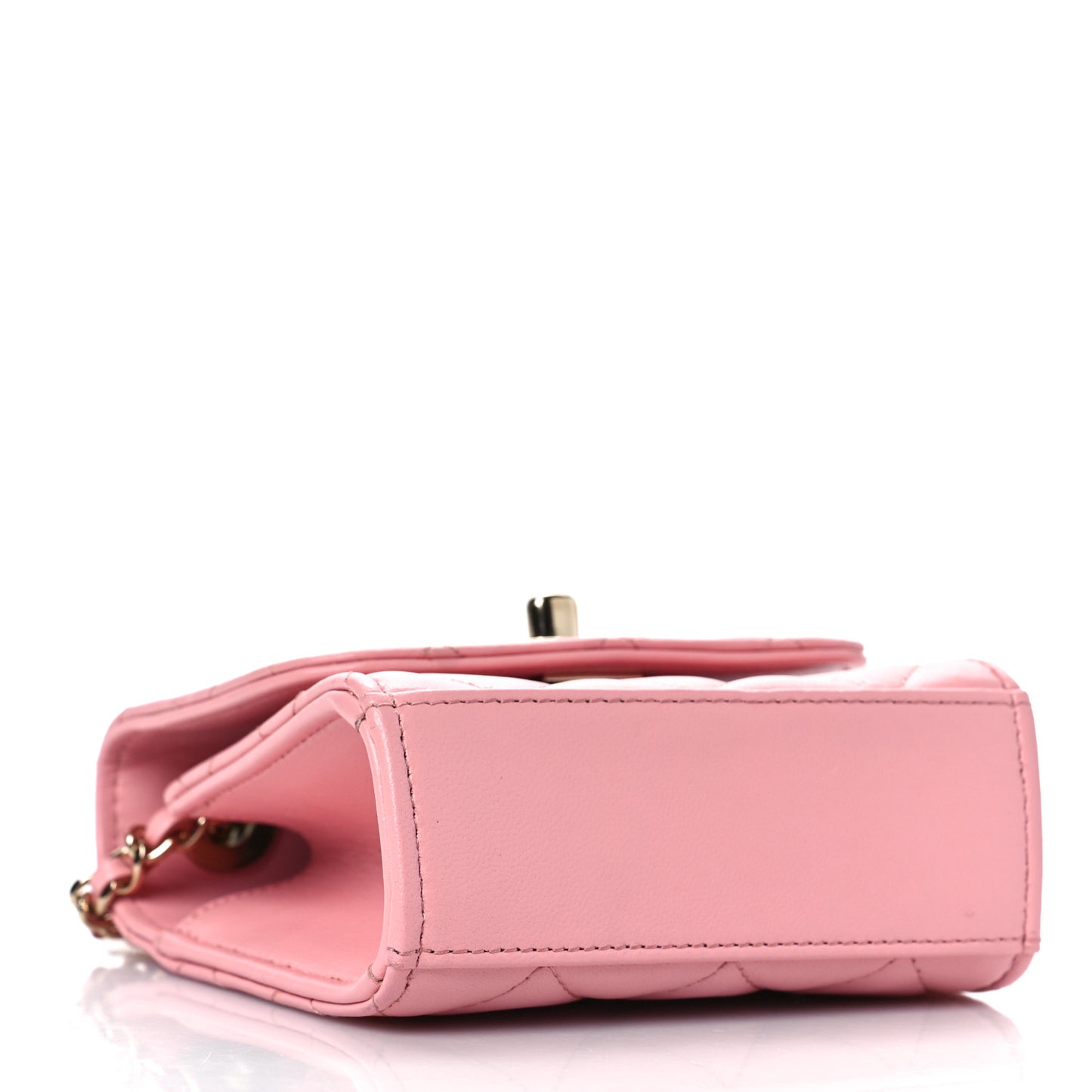 Lambskin Quilted Mini Trendy CC Clutch With Chain Pink