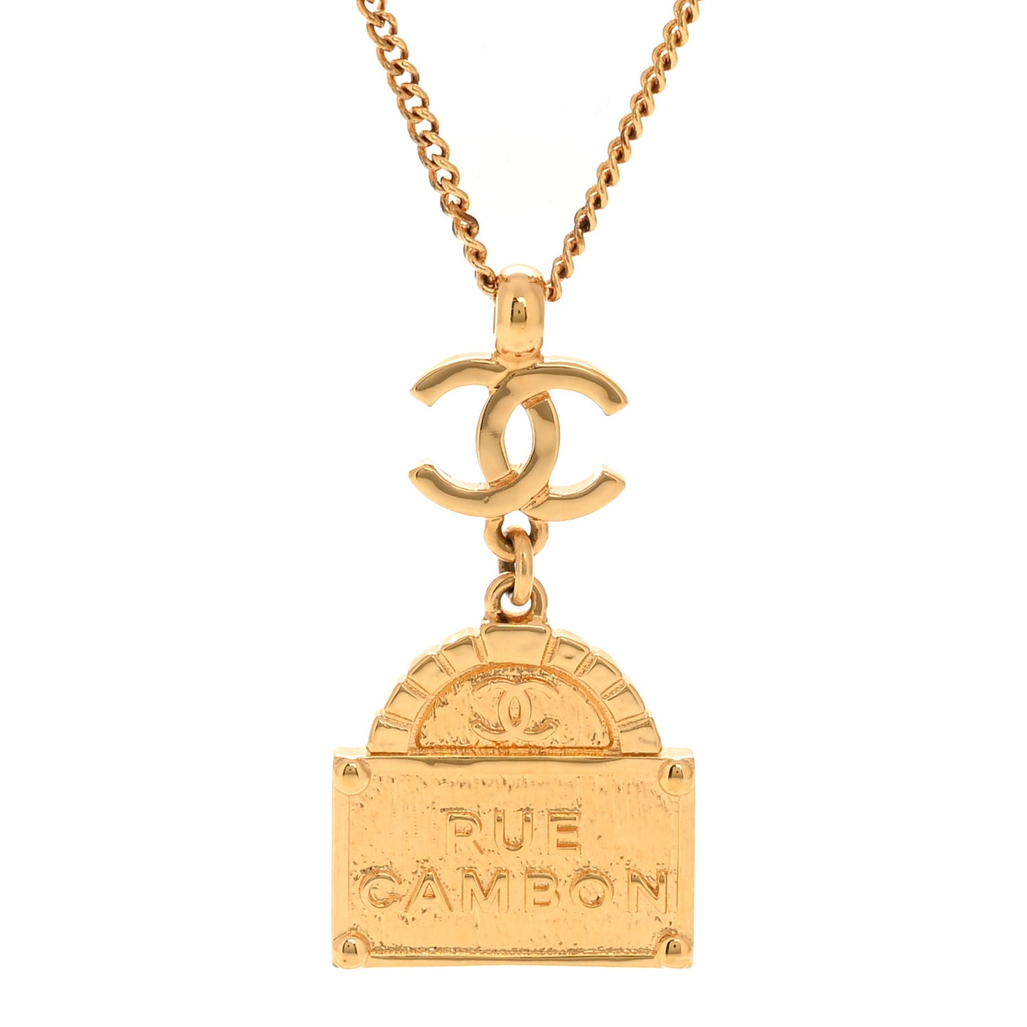 Metal CC Rue Cambon Necklace Gold