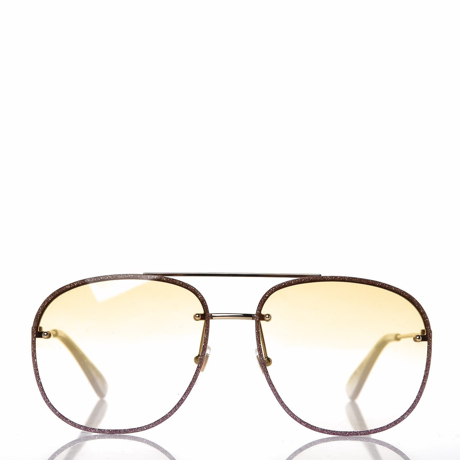 Gucci Aviator Glitter Sunglasses GG0227S Gold 2 of 8