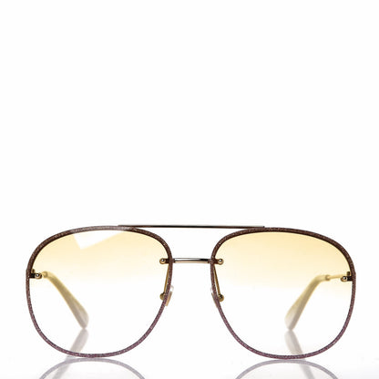 Gucci Aviator Glitter Sunglasses GG0227S Gold 2 of 8