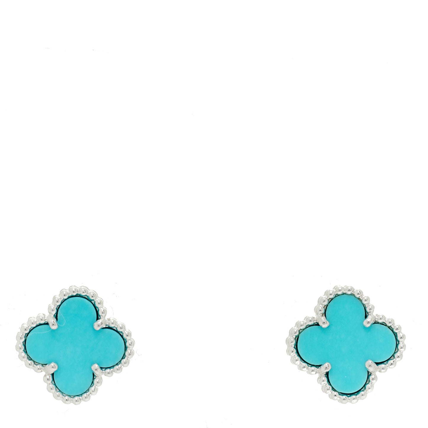 18K White Gold Turquoise Sweet Alhambra Earrings
