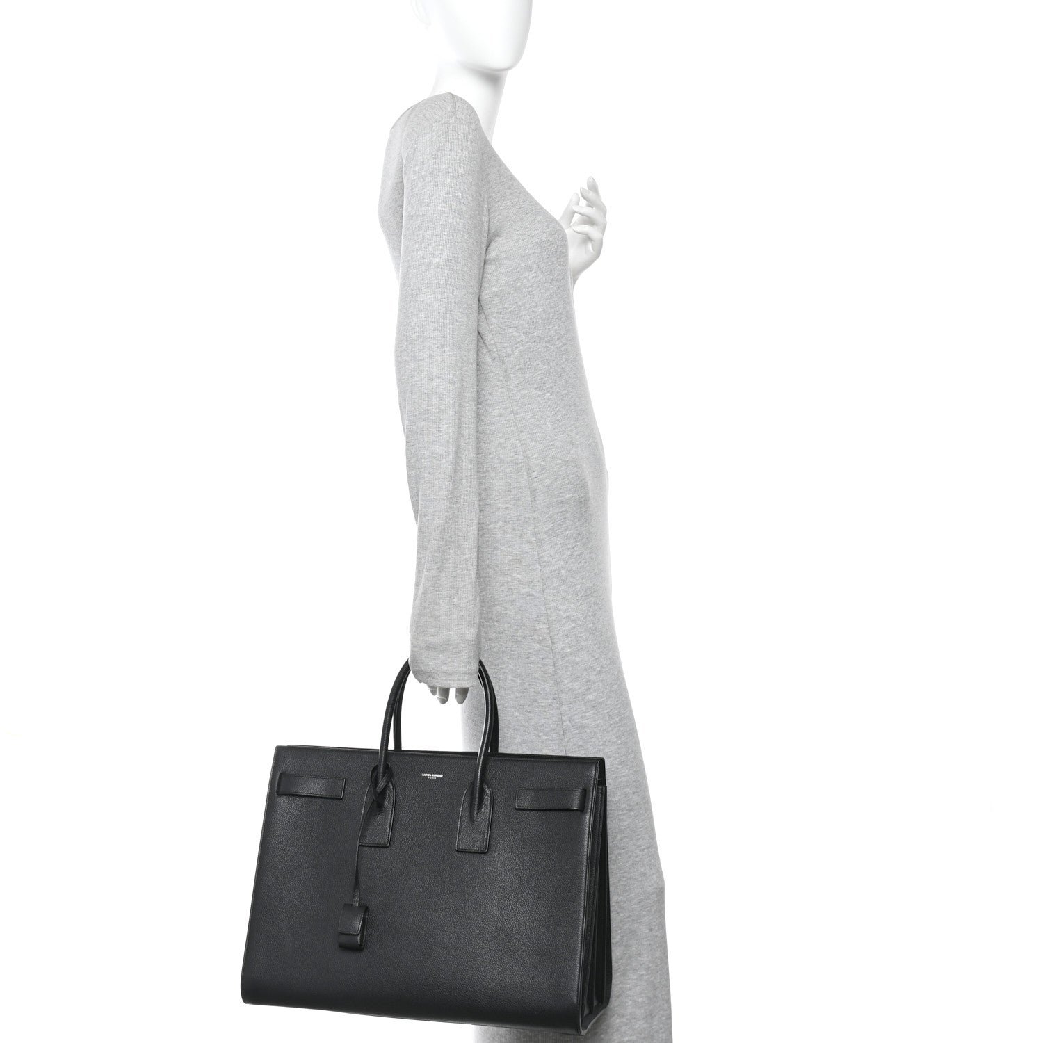 Saint Laurent Grained Calfskin Large Sac De Jour Carryall Black 2 of 15