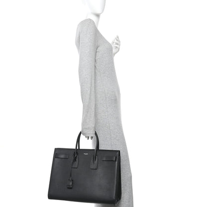 Saint Laurent Grained Calfskin Large Sac De Jour Carryall Black 2 of 15