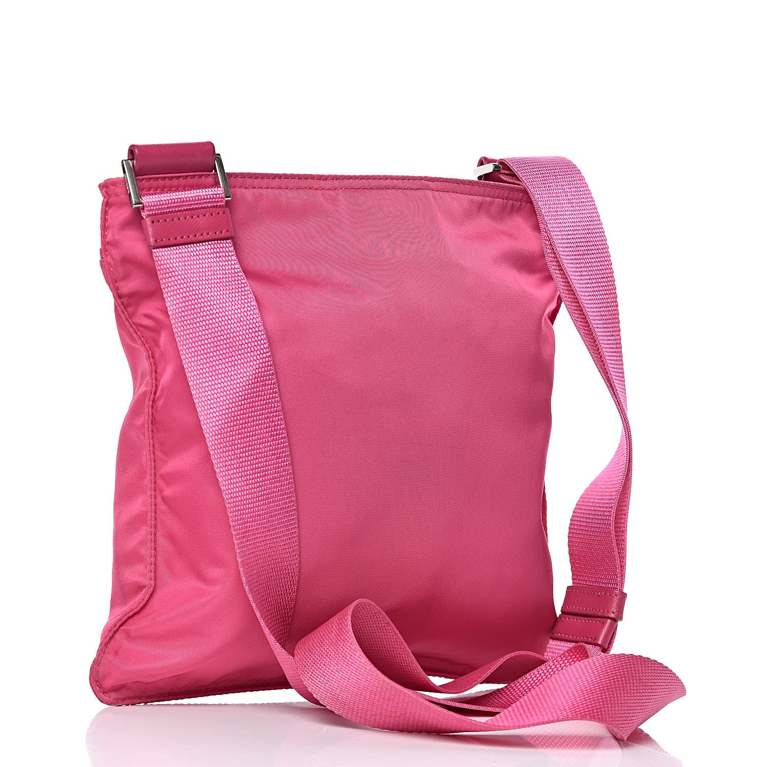 Prada Nylon Vela Flat Messenger Bag Fuxia 3 of 16