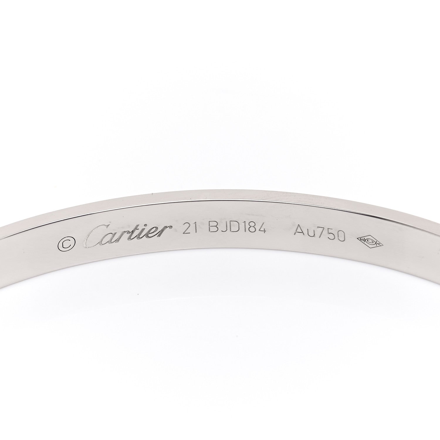 Cartier 18K White Gold LOVE Cuff Bracelet 21 4 of 5