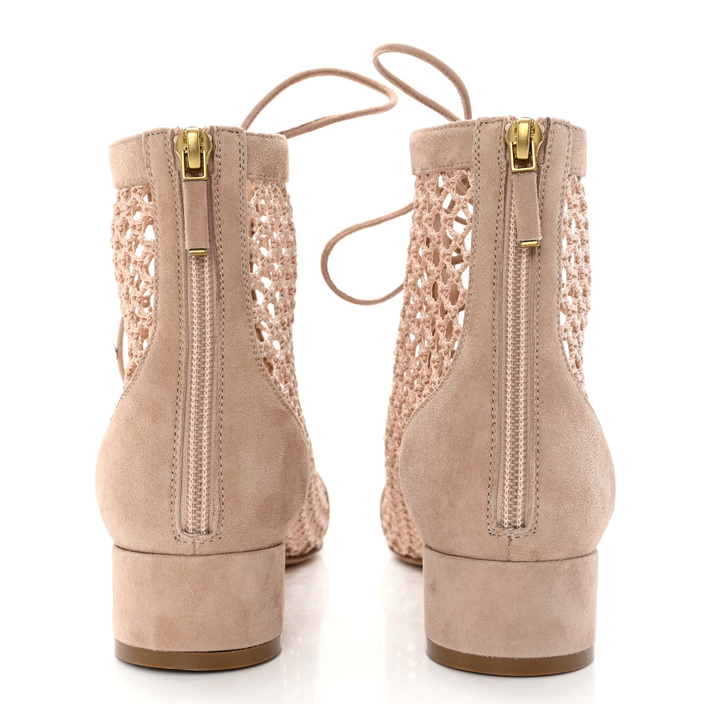 Suede Resille Naughtily-D 30mm Ankle Boots 36.5 Nude