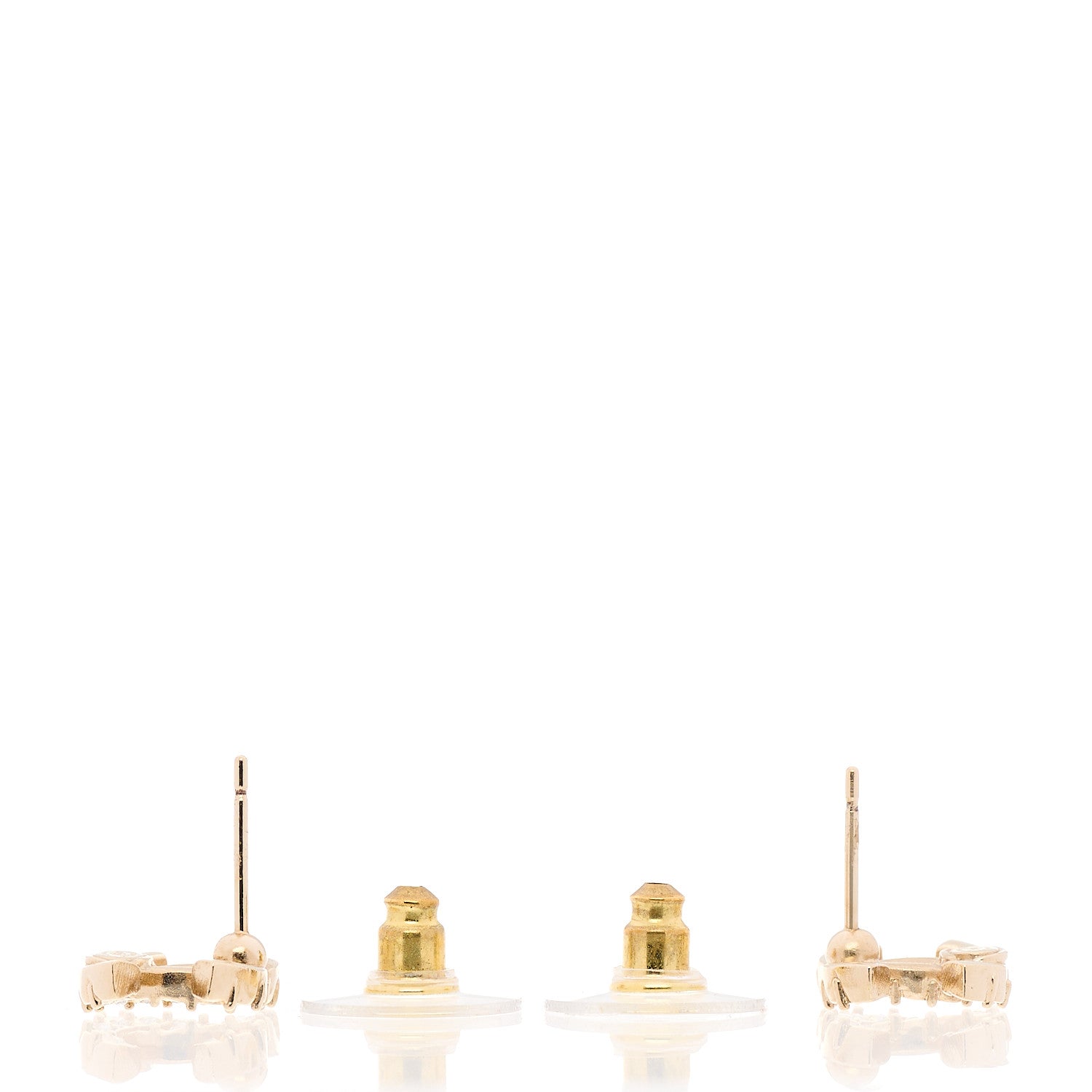 Chanel Crystal CC Earrings Gold 3 of 5