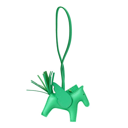 Hermes Milo Lambskin Grigri Rodeo Pegase Horse Bag Charm PM Vert Comics 3 of 4