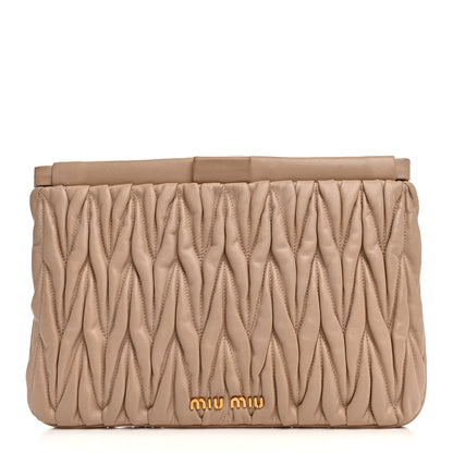Miu Miu Nappa Matelasse Clutch Cammeo 1 of 10
