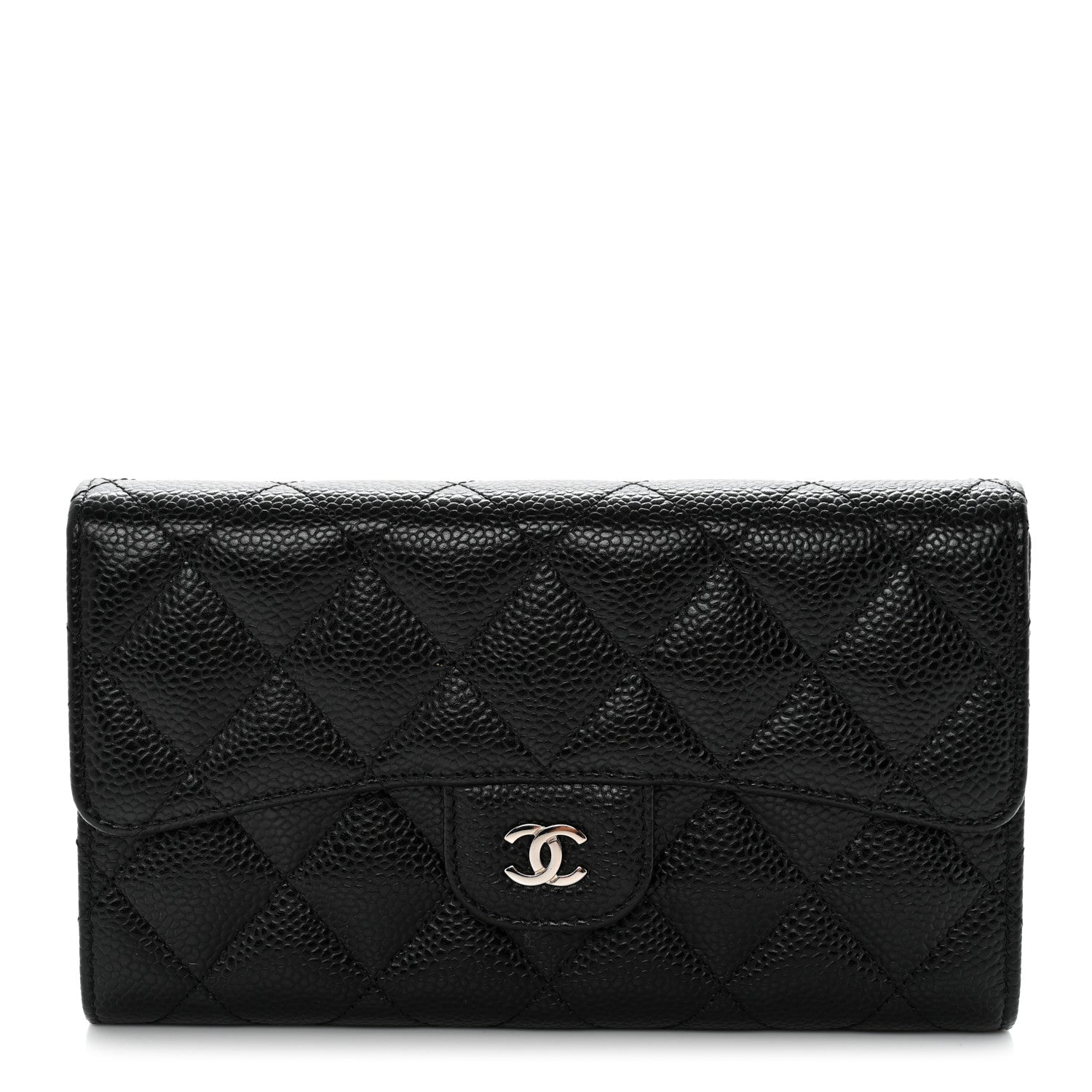 Chanel Caviar Quilted Long Flap Wallet Black 1 of 9