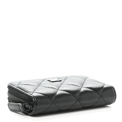 Chanel Lambskin Quilted Zip Coin Purse So Black 4 of 8