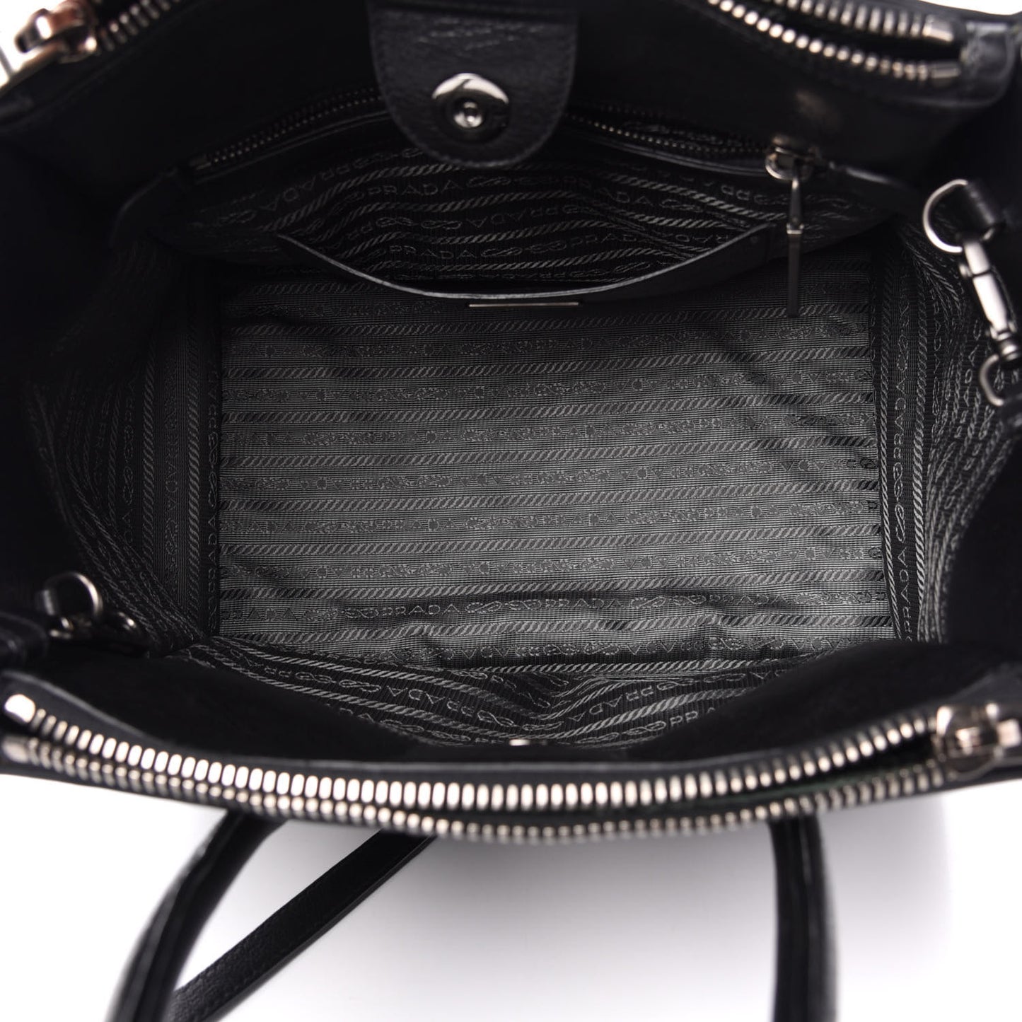 Glace Calf Twin Pocket Tote Black