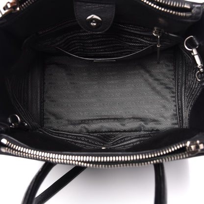 Prada Glace Calf Twin Pocket Tote Black 5 of 10
