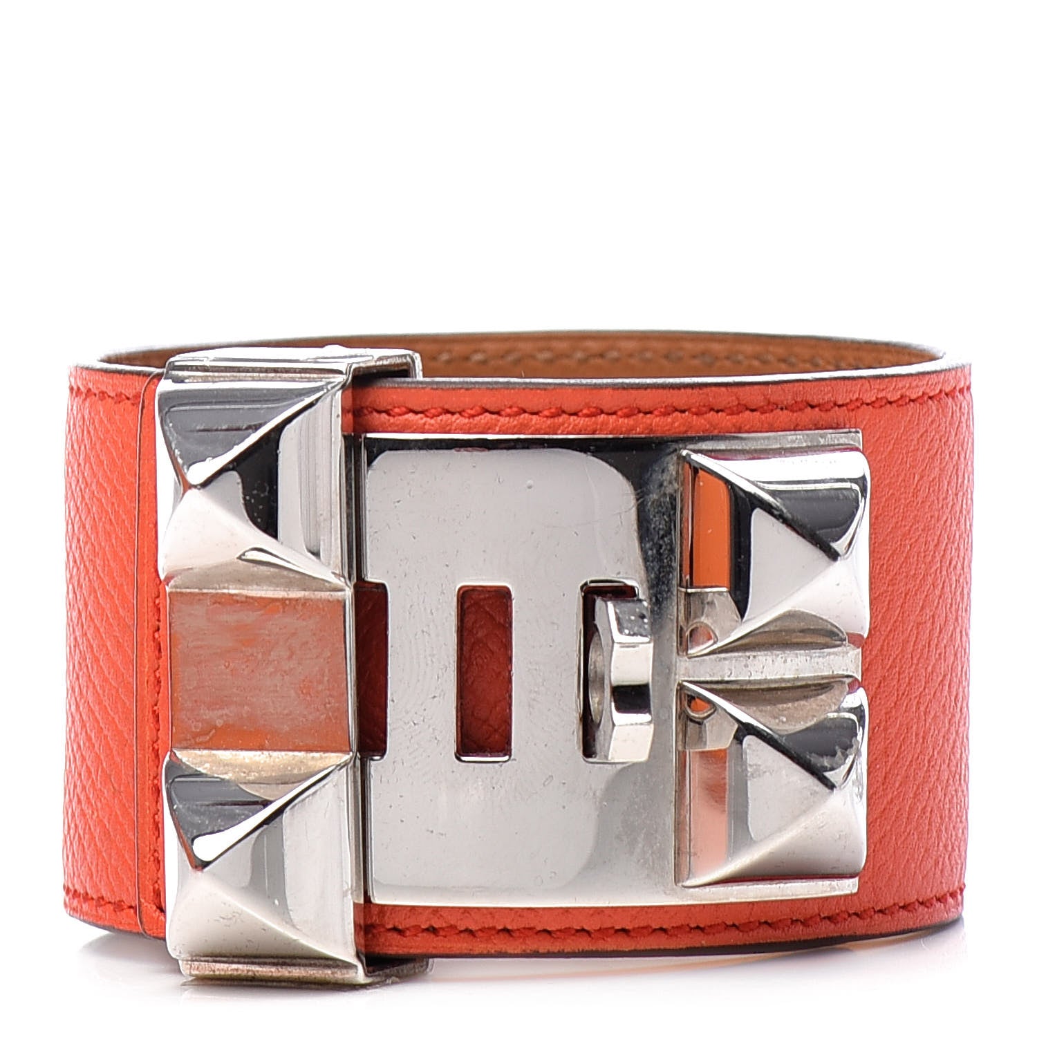 Hermes Epsom Collier de Chien CDC L Bracelet Orange Poppy 3 of 7