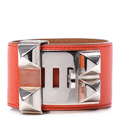 Hermes Epsom Collier de Chien CDC L Bracelet Orange Poppy 3 of 7