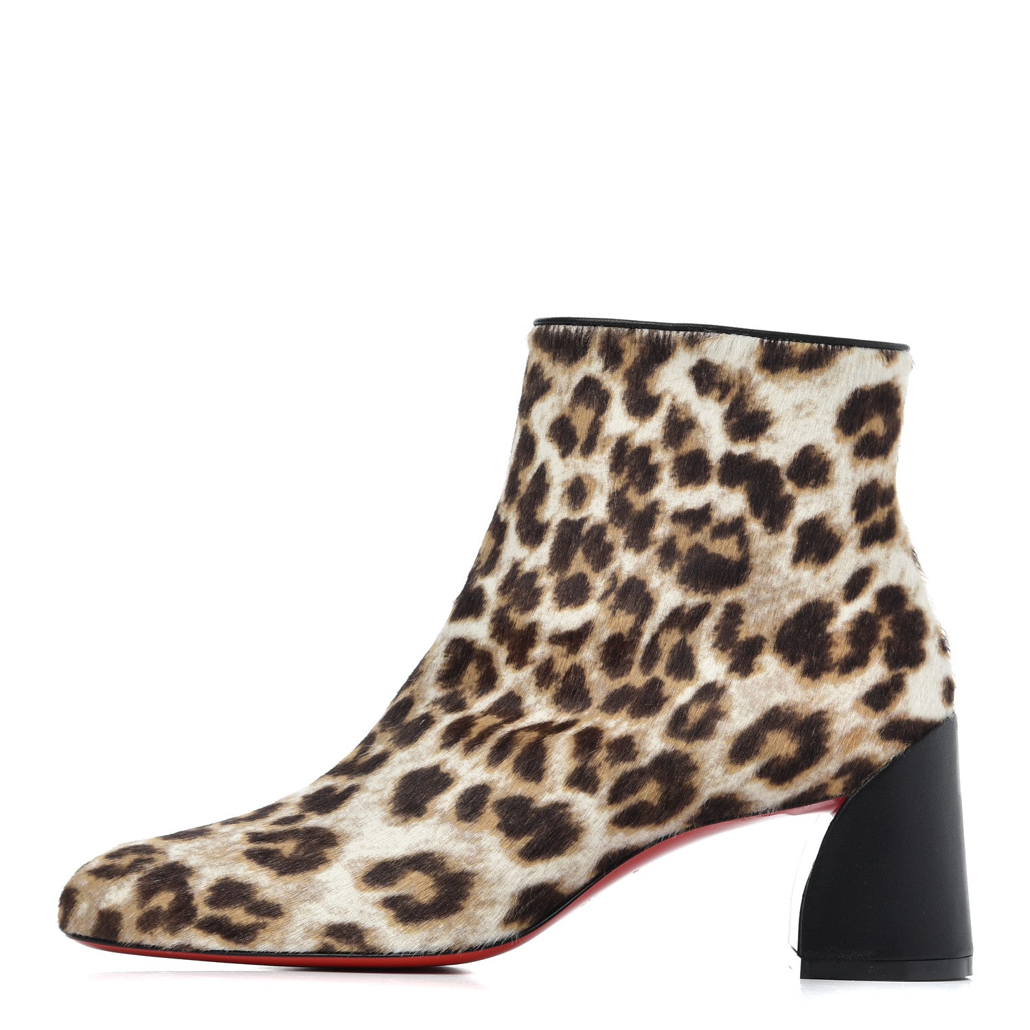 Christian Louboutin Pony Hair Leopard Turela 55 Ankle Boots 37 Black White 1 of 14