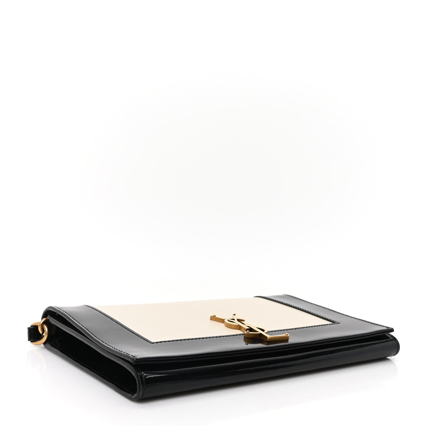 Nappa Patent Calfskin Two-Toned Monogram Pouch Alabastro Black