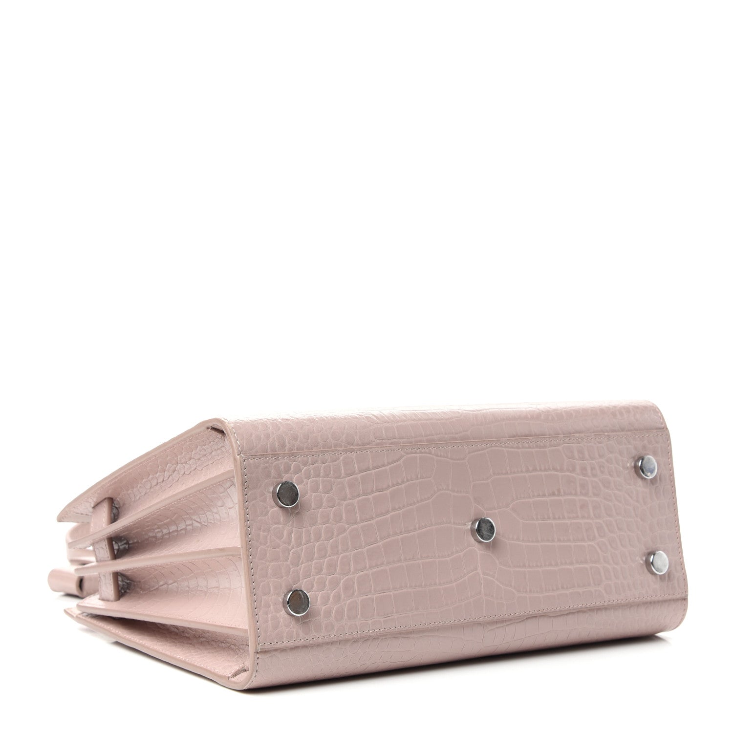 Saint Laurent Calfskin Crocodile Embossed Baby Sac De Jour Rose Antic 4 of 9