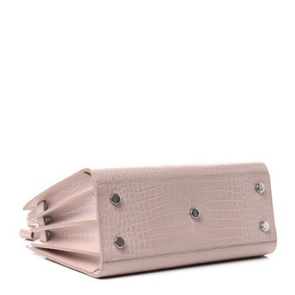 Saint Laurent Calfskin Crocodile Embossed Baby Sac De Jour Rose Antic 4 of 9