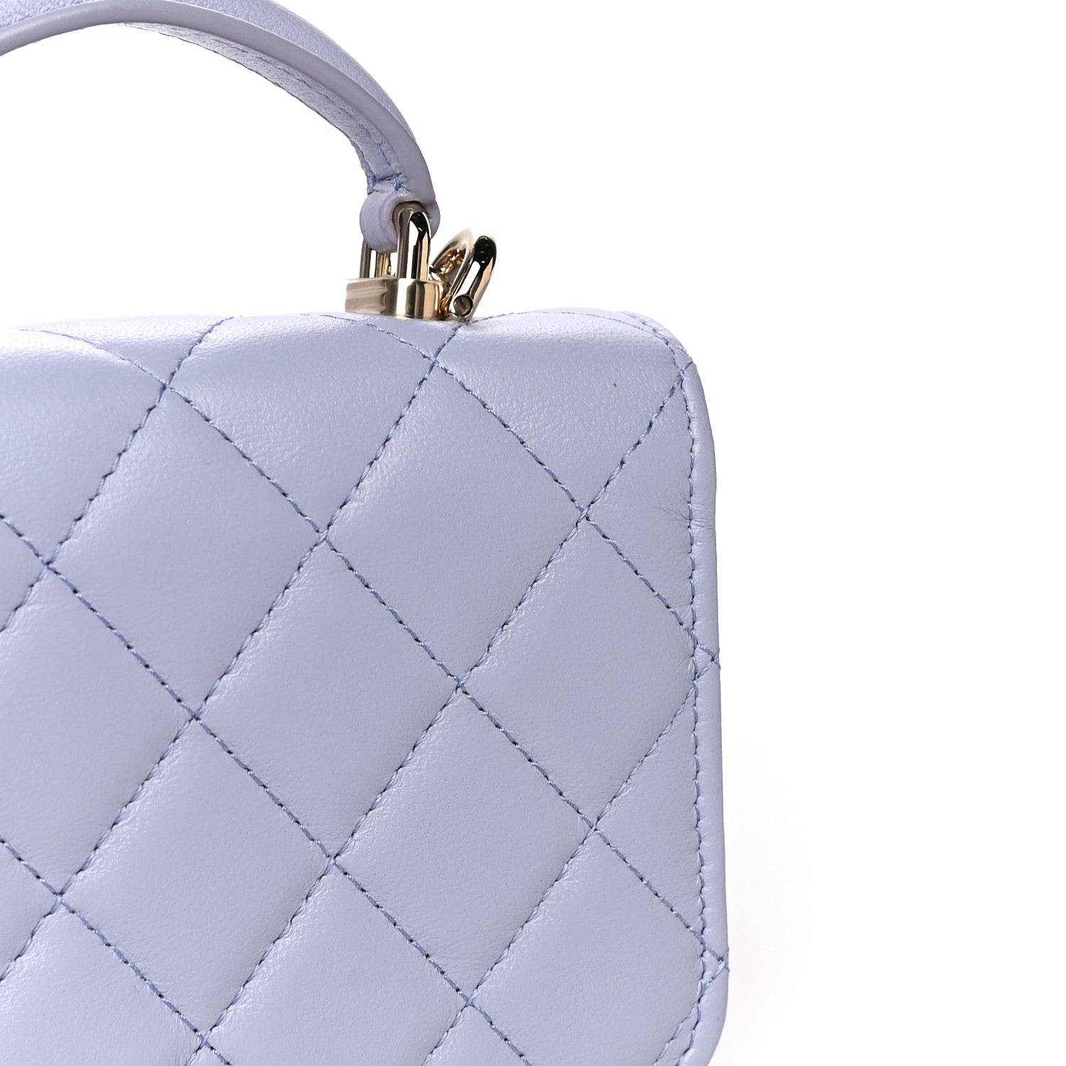 Chanel Lambskin Quilted Top Handle Flap Coin Purse With Chain Light Purple 9 of 12