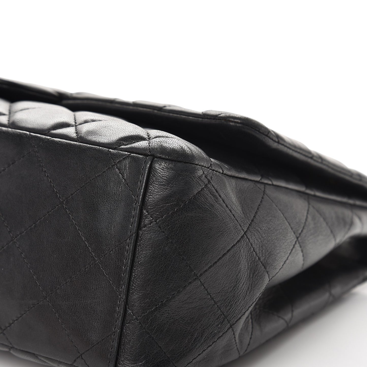 Lambskin Quilted Maxi Single Flap Black