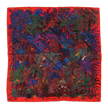Hermes Silk Jardin A Sintra Scarf 90 Rouge Bleu Vert 1 of 6