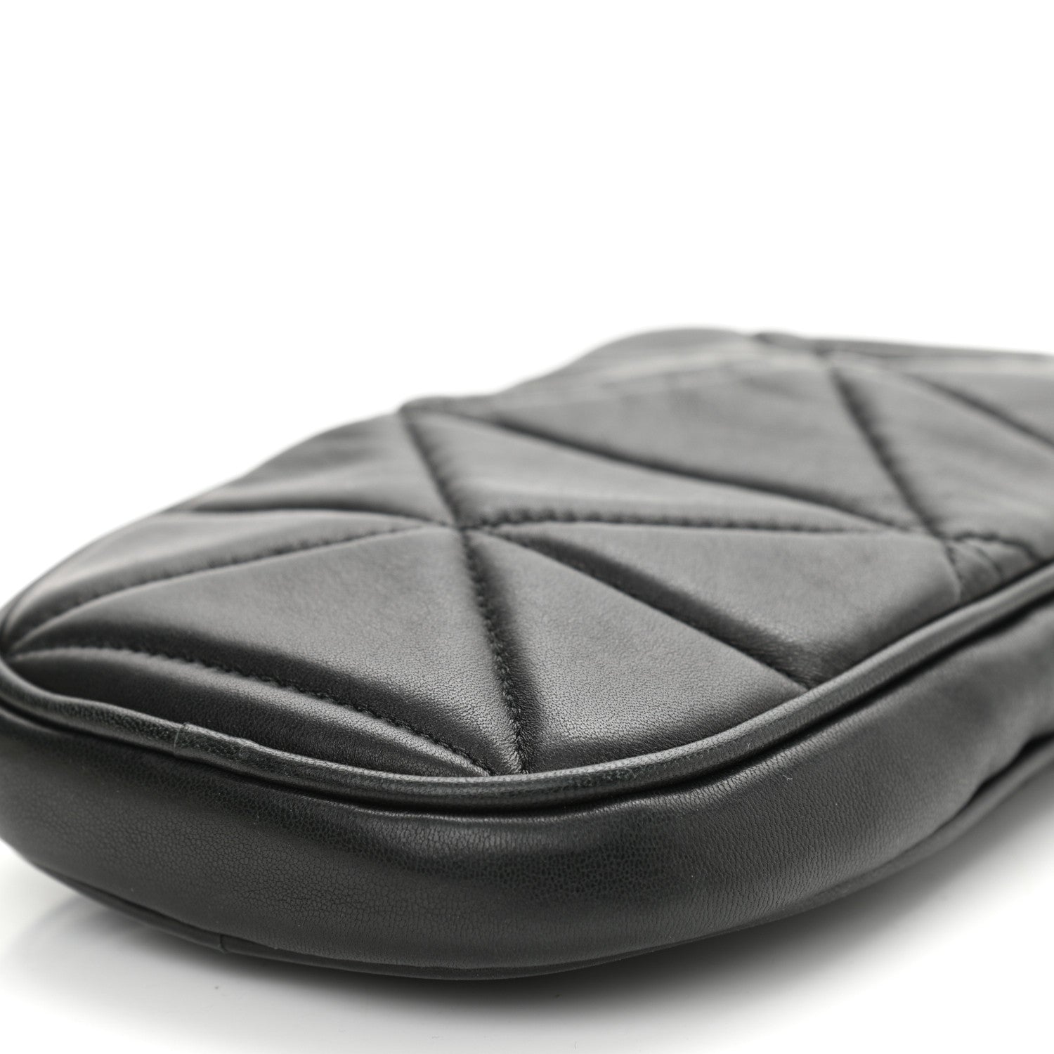Prada Nappa Triangle Stitched Spectrum Double Zip Phone Case Crossbody Bag Black 9 of 9