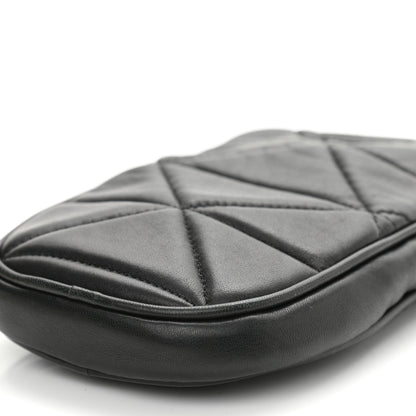 Prada Nappa Triangle Stitched Spectrum Double Zip Phone Case Crossbody Bag Black 9 of 9