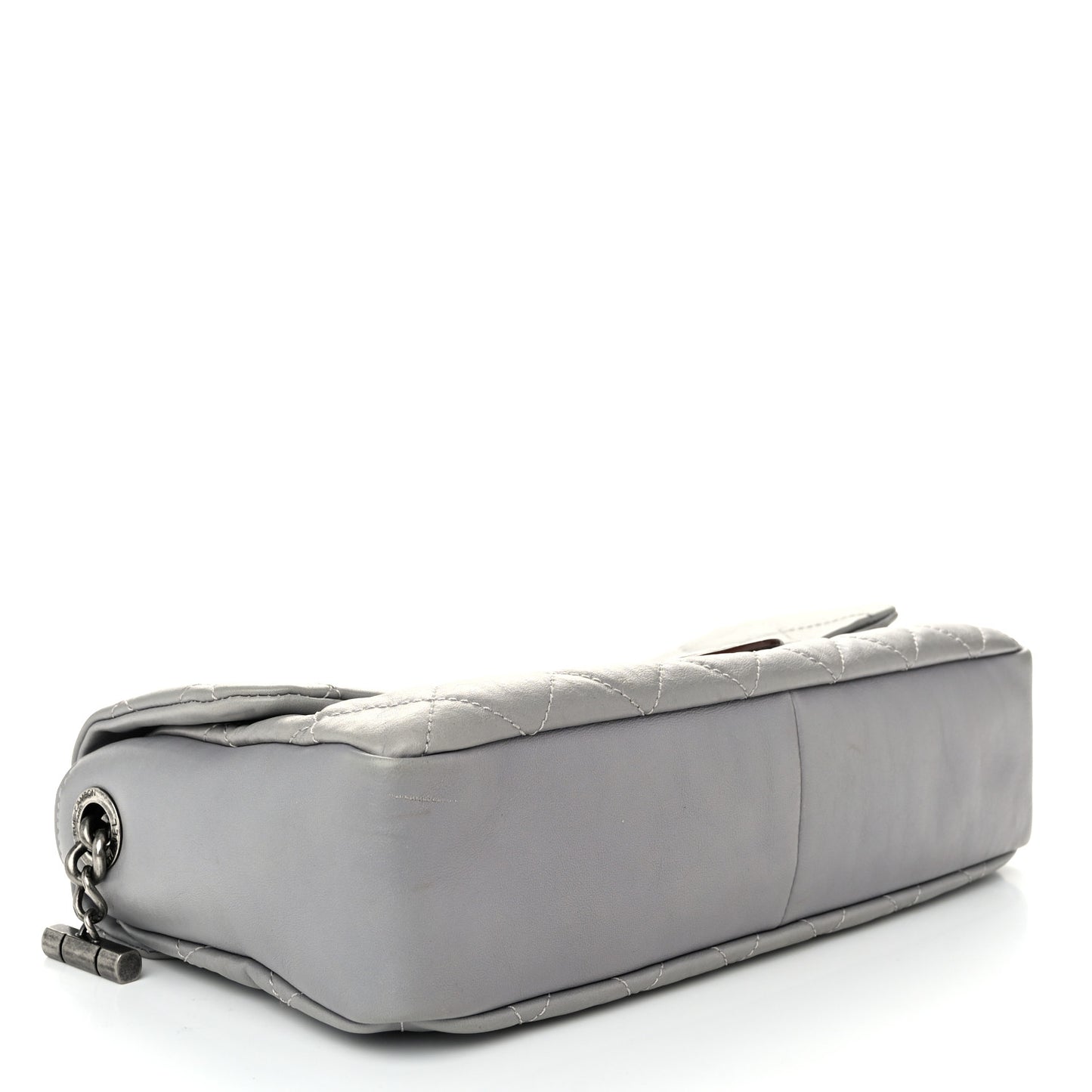 Calfskin Large Country Chic Flap Grey