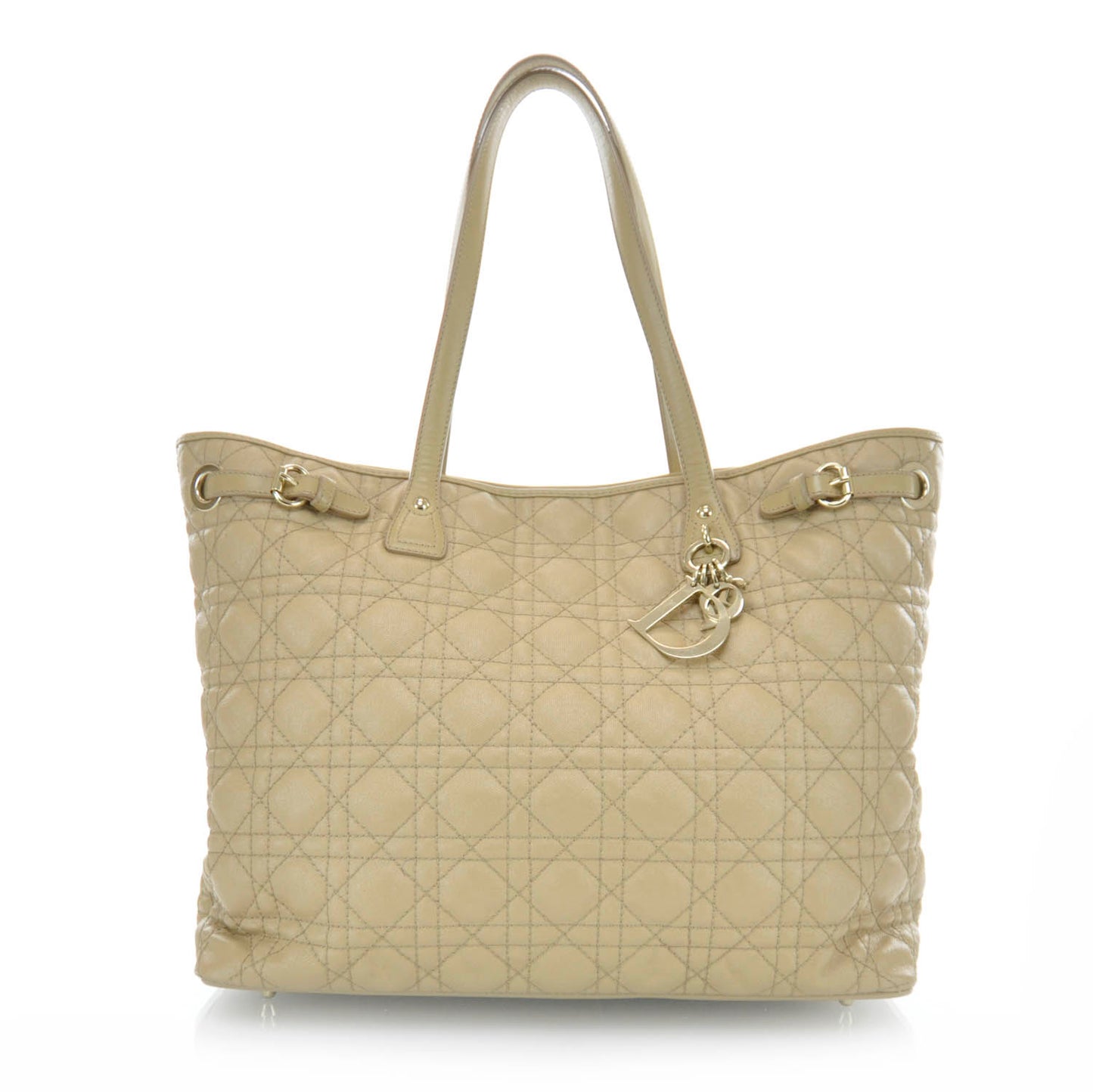 Lambskin Cannage Medium Panarea Tote Beige