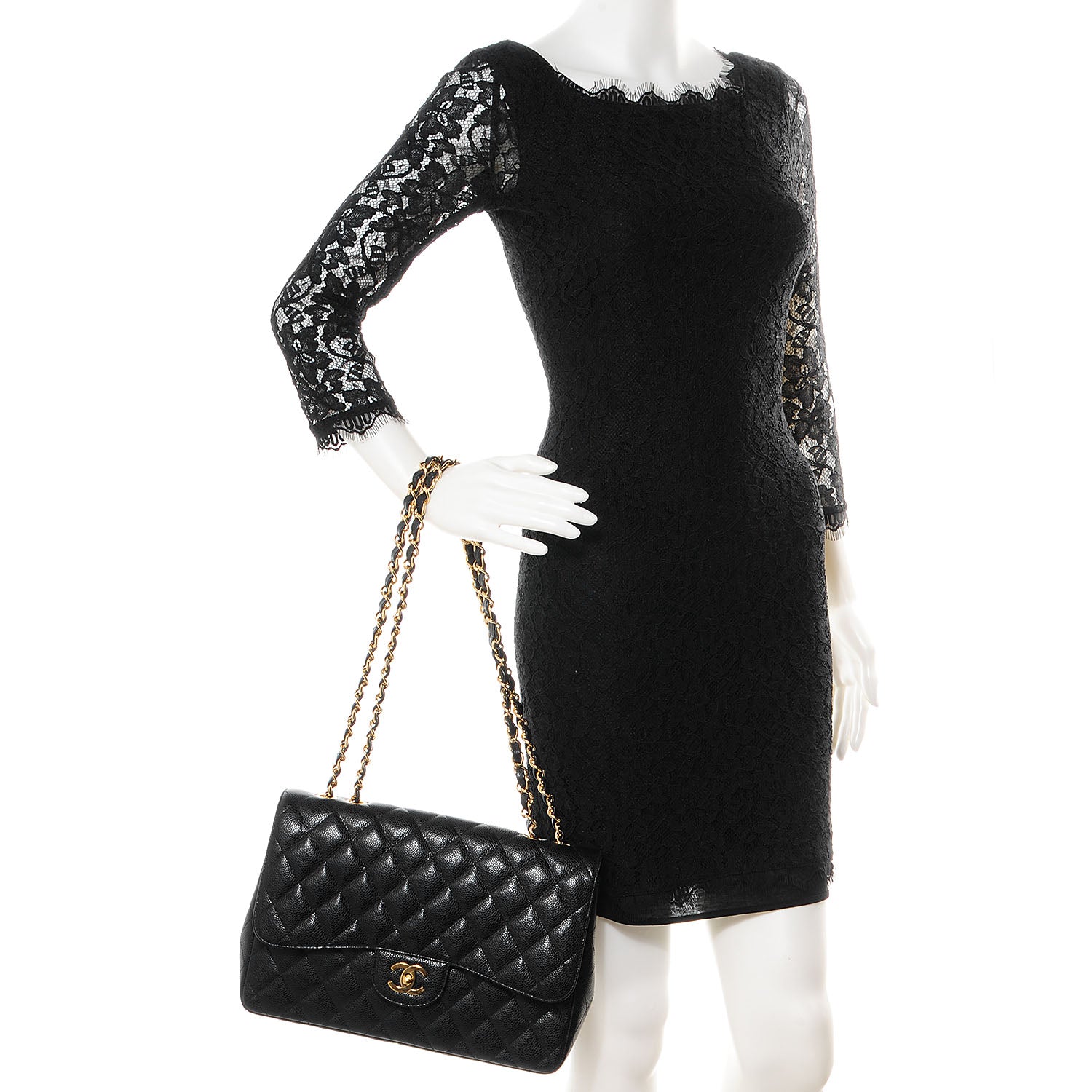 Chanel Caviar Jumbo Single Flap Black 2 of 8